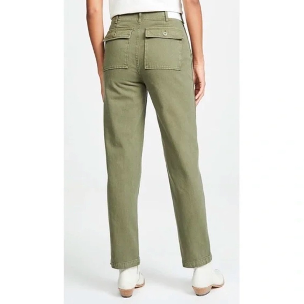 RE/DONE 50s Military Trouser Straight Leg Ankle Pants Olive Green Size 26 - Picture 10 of 10